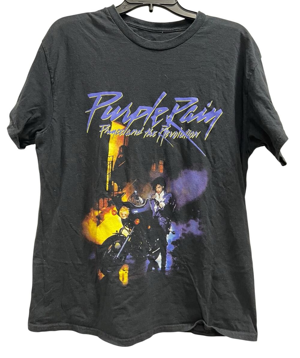 Purple Rain Prince and the revolution Black band tee SZ L